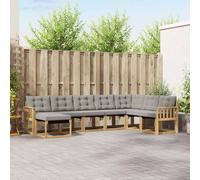 vidaXL Conjunto de sofás de exterior 8 pcs Blanco y Gris Claro