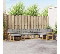 vidaXL Conjunto de sofás de exterior 8 pcs Blanco y Gris Claro