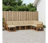 vidaXL Conjunto de sofás de exterior 8 pcs Natural y Beige