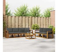 vidaXL Juego de sofás de exterior, 8 piezas, color natural y antracita