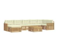 vidaXL Conjunto de sofás de exterior 8 uds. Blanco y Crema