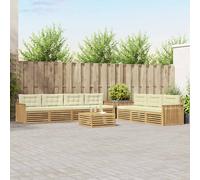 vidaXL Conjunto de sofás de exterior 8 uds. Blanco y Crema