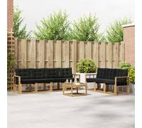 vidaXL Conjunto de sofás de exterior 8 uds. Blanco y Negro