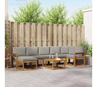 vidaXL Conjunto de sofás de exterior 8 uds. Gris Natural y Claro