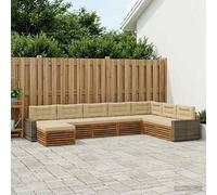 vidaXL Conjunto de sofás de exterior 8 uds. Natural y Beige