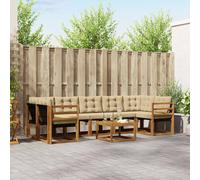 vidaXL Conjunto de sofás de exterior 8 uds. Natural y Beige