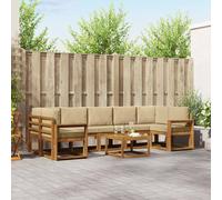 vidaXL Conjunto de sofás de exterior 8 uds. Natural y Beige