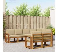 vidaXL Conjunto de sofás de exterior 8 uds. Natural y Beige