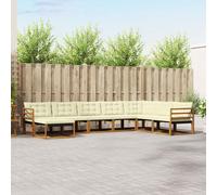 vidaXL Conjunto de sofás de exterior 8 uds. Natural y Crema