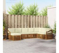 vidaXL Conjunto de sofás de exterior 8 uds. Natural y Crema