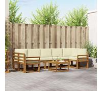 vidaXL Conjunto de sofás de exterior 8 uds. Natural y Crema