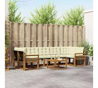 vidaXL Conjunto de sofás de exterior 8 uds. Natural y Crema