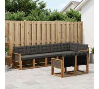 vidaXL Conjunto de sofás de exterior 8 uds. Natural y negro