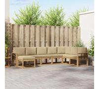 vidaXL Conjunto de sofás de exterior 8 uds. y Beige