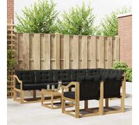 vidaXL Conjunto de sofás de exterior 9 uds. 8 plaza Blanco y Negro