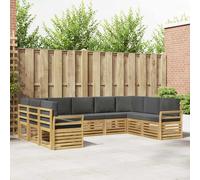 vidaXL Conjunto de sofás de exterior 9 uds. 9 plaza Blanco y Antracita