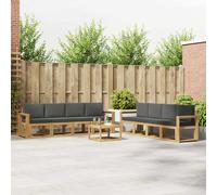 vidaXL Conjunto de sofás de exterior 9 uds. Blanco y Antracita