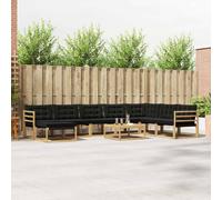 vidaXL Conjunto de sofás de Exterior 9 pcs Blanco y Negro, Muebles de jardín Modernos, sofá Resistente, salón al Aire Libre, Asientos para terraza