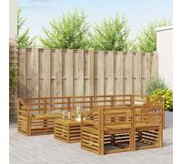 Juego de sofás de exterior vidaXL, 9 piezas, poliéster natural
