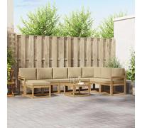 vidaXL Conjunto de sofás de exterior 9 uds. y Beige