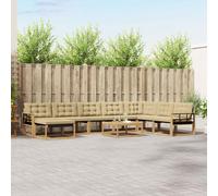 vidaXL Conjunto de sofás de exterior 9 uds. y Beige