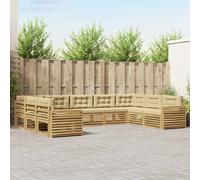 vidaXL Conjunto de sofás de exterior 9 uds. y Beige