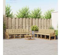 vidaXL Conjunto de sofás de exterior 9 uds. y Beige