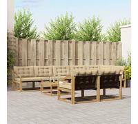 vidaXL Conjunto de sofás de exterior 9 uds. y Beige