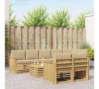 Juego de sofás de exterior vidaXL, 9 piezas, color blanco y beige, fabricado en poliéster