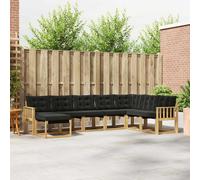 vidaXL Conjunto de sofás de exterior con cojín 8 pcs Blanco y Negro