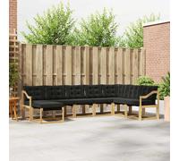 vidaXL Conjunto de sofás de exterior con cojín 8 pcs Blanco y Negro