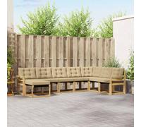 vidaXL Conjunto de sofás de exterior con cojín 8 pcs y Beige