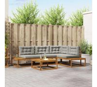 vidaXL Conjunto de sofás de exterior Gris Natural y Claro
