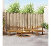 vidaXL Conjunto de sofás de exterior Natural Madera de Acacia Sólida