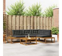 vidaXL Conjunto de sofás de exterior Natural y Antracita