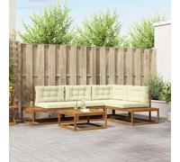 vidaXL Conjunto de sofás de exterior Natural y Crema
