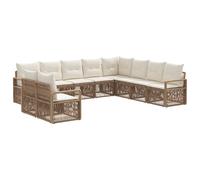 vidaXL Conjunto de sofás de jardín 10 pcs Beige ratán sintético