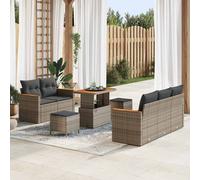 vidaXL Conjunto de sofás de jardín 10 pcs Gris ratán sintético