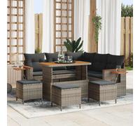 vidaXL Conjunto de sofás de jardín 10 uds. 9-Número de plazas Gris