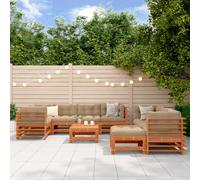 vidaXL Conjunto de Sofás de Jardín 10 uds. Marrón Cera