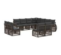 vidaXL Conjunto de sofás de jardín 11 pcs Gris y Gris Oscuro