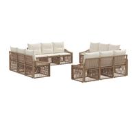 vidaXL Conjunto de sofás de jardín 12 pcs Beige ratán sintético