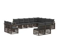 vidaXL Conjunto de sofás de jardín 12 pcs Gris ratán sintético