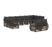 vidaXL Conjunto de sofás de jardín 12 pcs Gris y Gris Oscuro