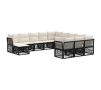 vidaXL Conjunto de sofás de jardín 12 pcs Negro ratán sintético, Sofá Exterior Moderno, Asiento Resistente al Clima, Muebles modulares para Patio, ratán sintético, Comodidad Ajustable