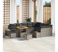 vidaXL Conjunto de sofás de jardín 12 uds. Gris ratán sintético