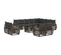 vidaXL Conjunto de sofás de jardín 13 uds. Gris y Gris Oscuro