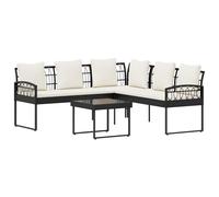 Conjunto De Sofás De Jardín 2 Uds. Negro Y Crema Vidaxl