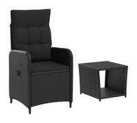 vidaXL Conjunto de Sofás de Jardín 2 uds. Negro