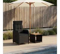 vidaXL Conjunto de Sofás de Jardín 2 uds. Negro